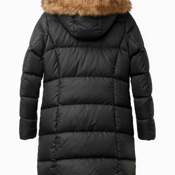 🔥 EDDIE BAUER Down Parka | Womens Black Long Winter Coat Sz (S) - Picture 5 of 7